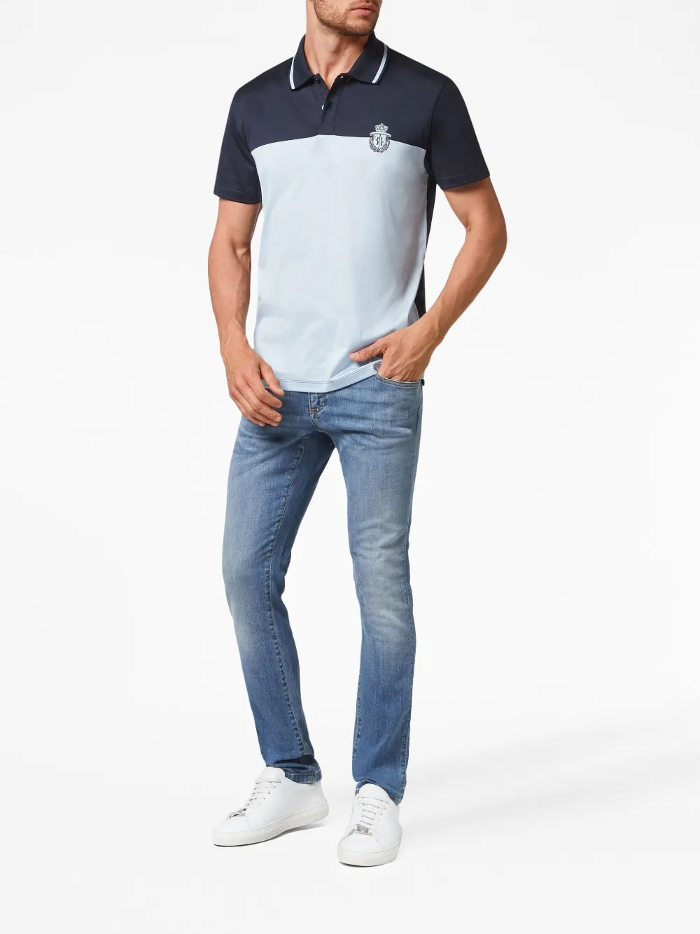 Billionaire T-shirt met geborduurd logo - Blauw