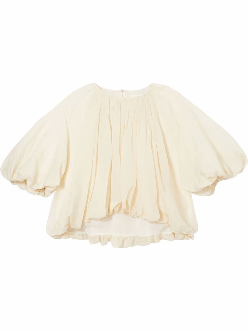 

KHAITE Alma puff-sleeve blouse - Neutrals