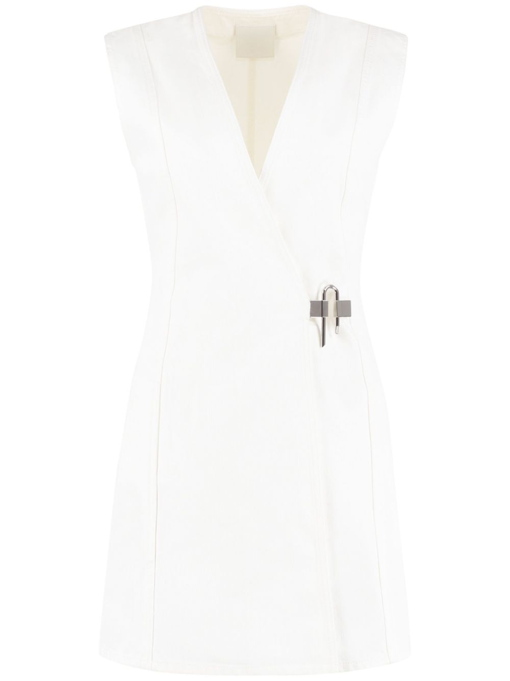 Givenchy 4G padlock denim mini dress - White