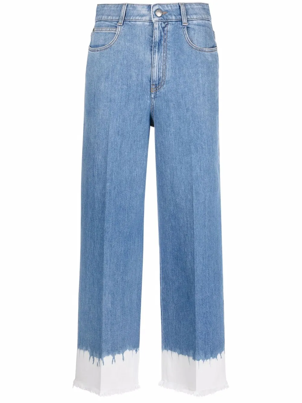 

Stella McCartney jeans con dobladillo en contraste - Azul