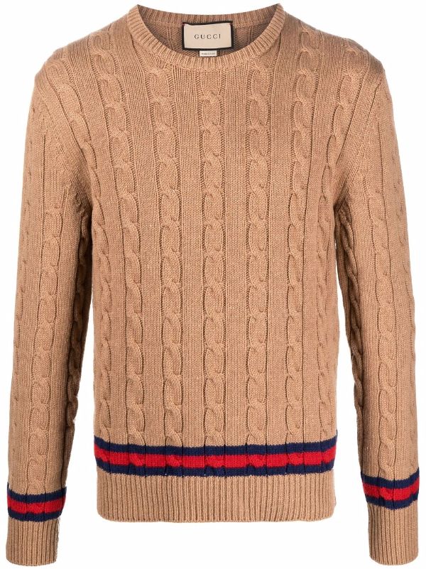 Gucci long sleeve cable knit Jumper Farfetch