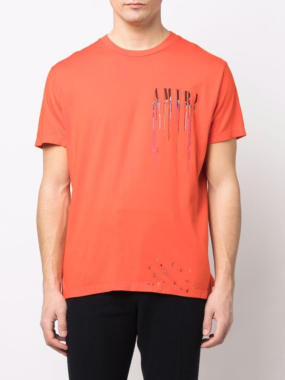 Amiri Orange Paint Splatter Logo T-Shirt Mens NWT 4XL in 2023