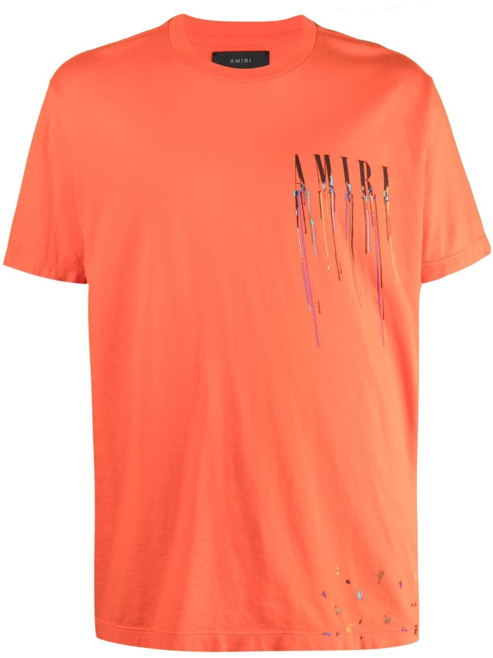 Buy Amiri Paint Splatter Bowling Shirt 'Brown/Orange' - PS22MSS034 664 BROW
