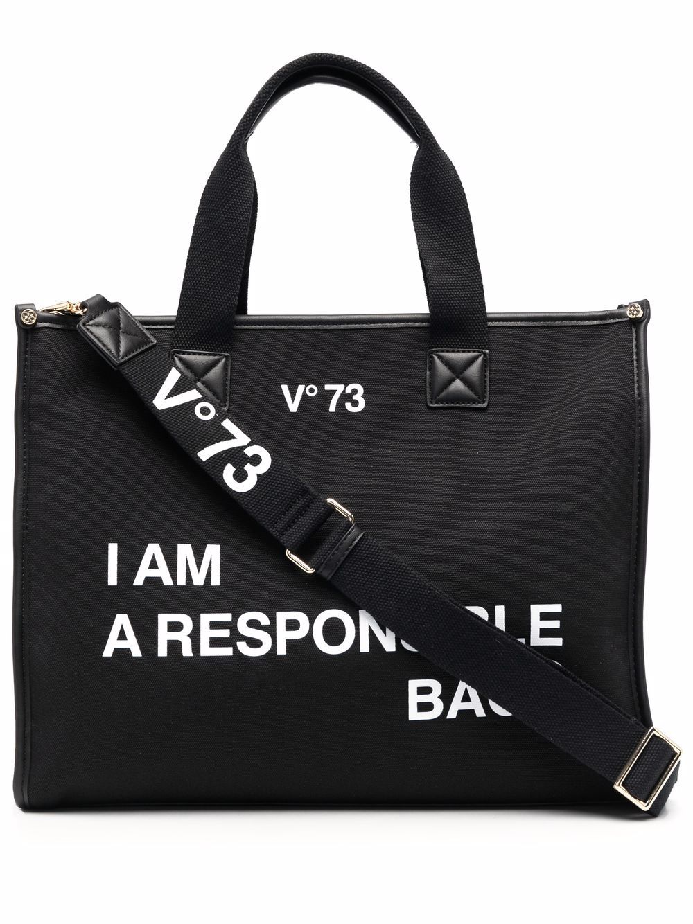 V-73 Responsability Tote Bag In Black | ModeSens