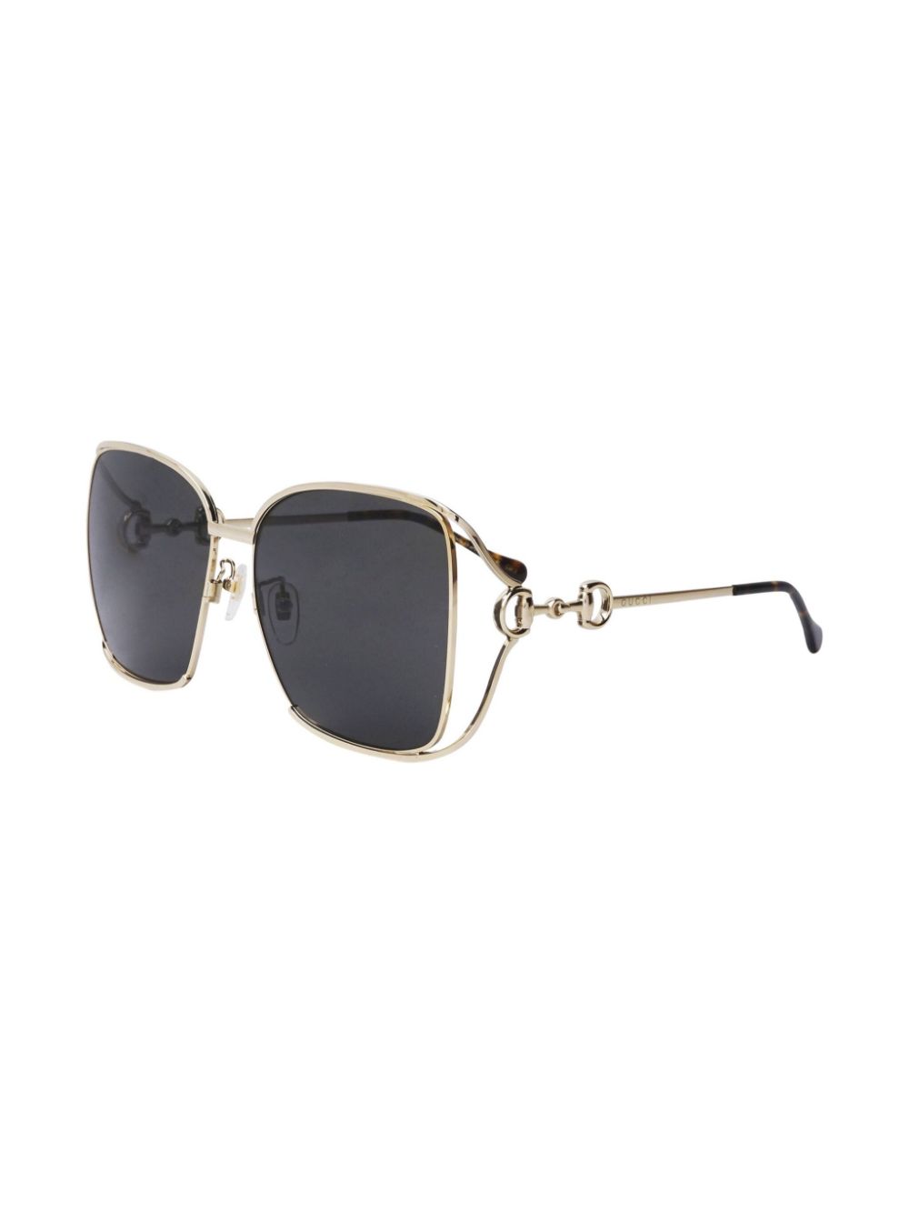 Gucci Eyewear Horsebit zonnebril met vierkant montuur - Goud