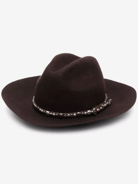 Golden Goose Golden studded leather fedora hat
