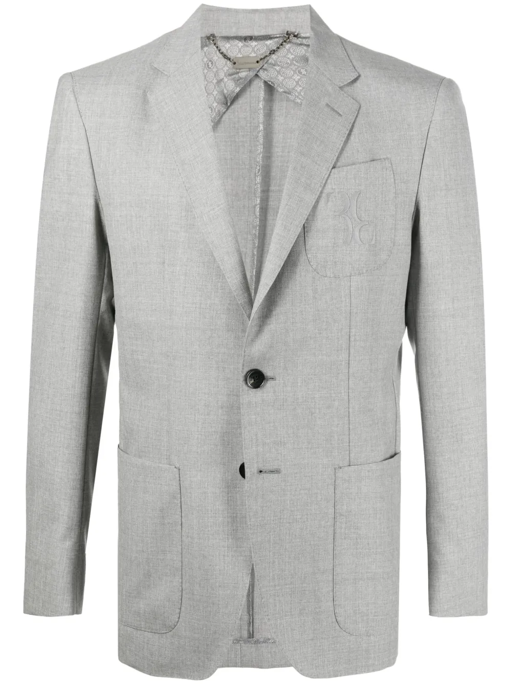 

Billionaire blazer de vestir con logo bordado - Gris