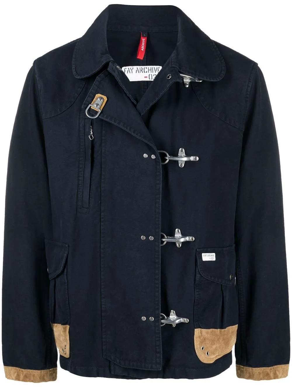 

Fay lightweight suede-detail jacket - Blue