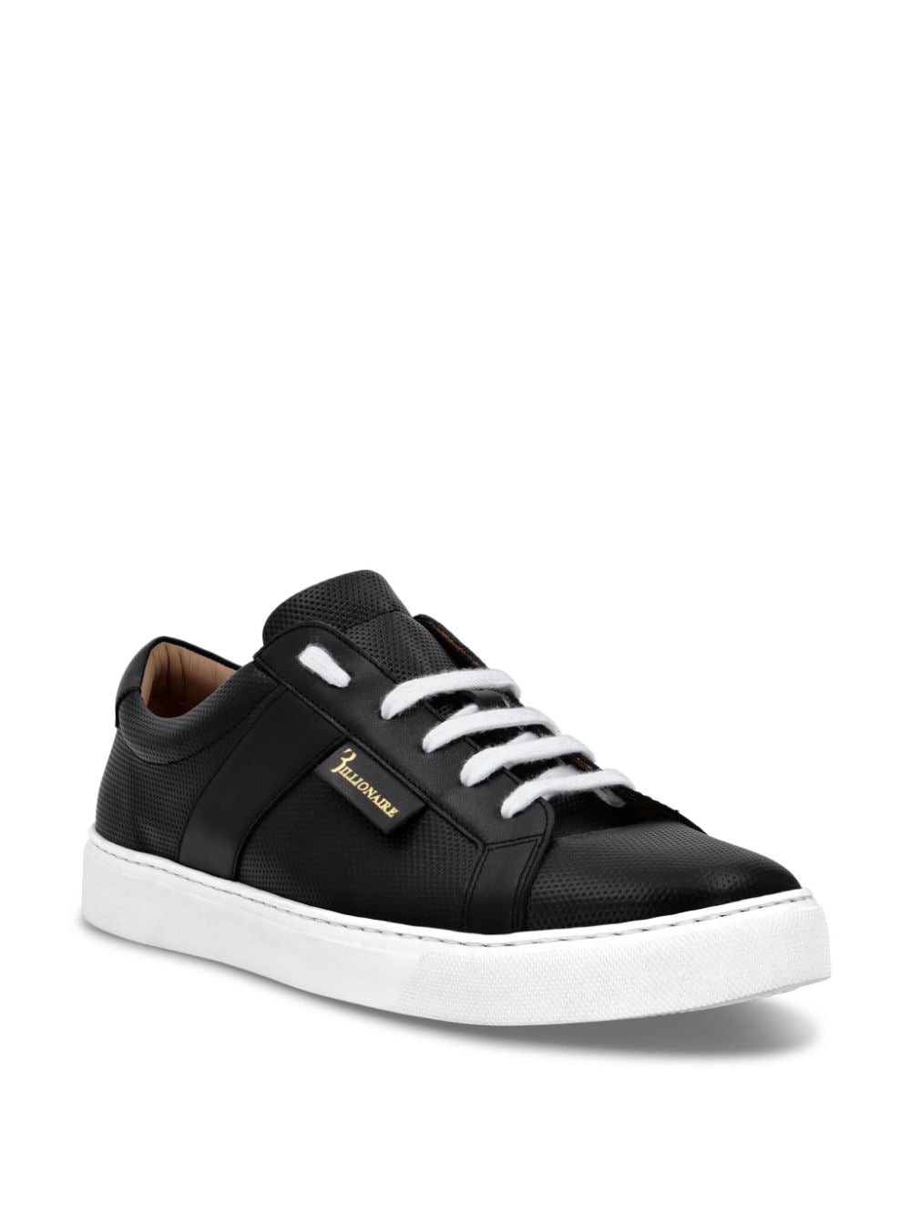 Shop Billionaire Low-top Leather Sneakers In Schwarz