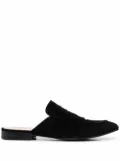 Billionaire logo embossed suede mules - Black