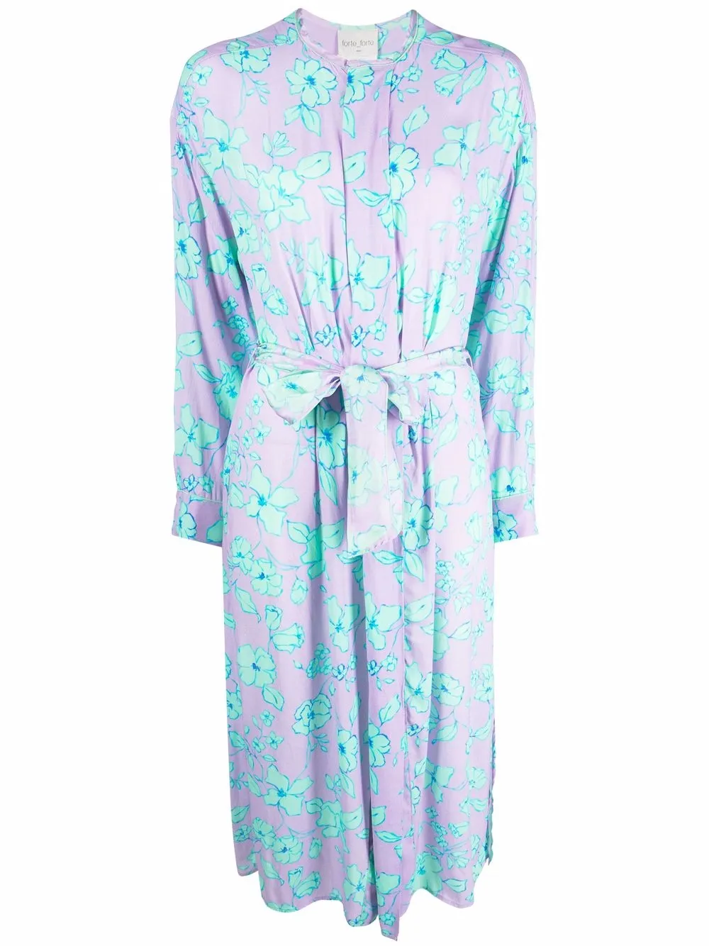 

Forte Forte vestido camisero de seda con estampado floral - Morado