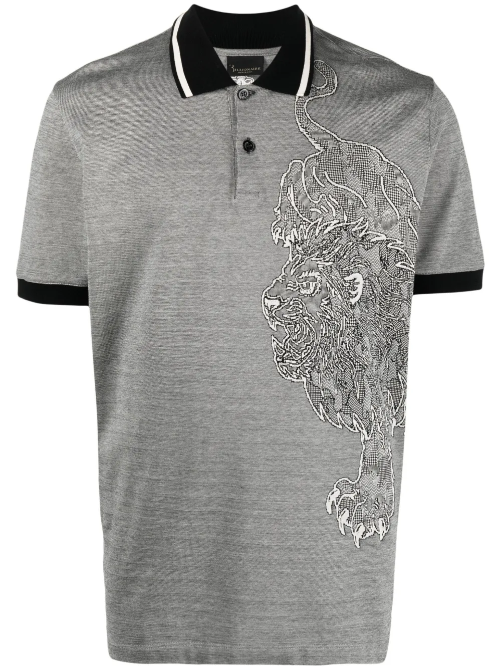 

Billionaire playera tipo polo con león estampado - Negro