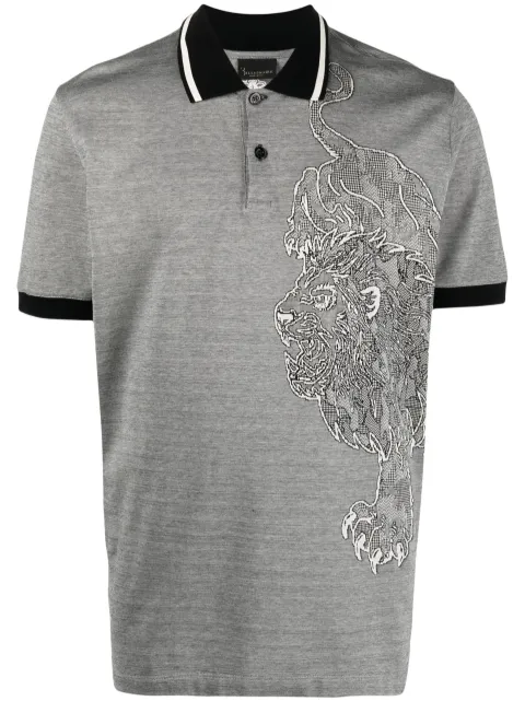 Billionaire playera tipo polo con león estampado