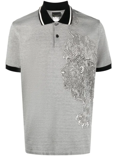 Billionaire lion-print polo shirt