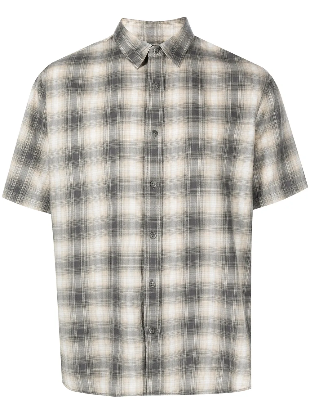 

Vince checked short-sleeve shirt - Neutrals