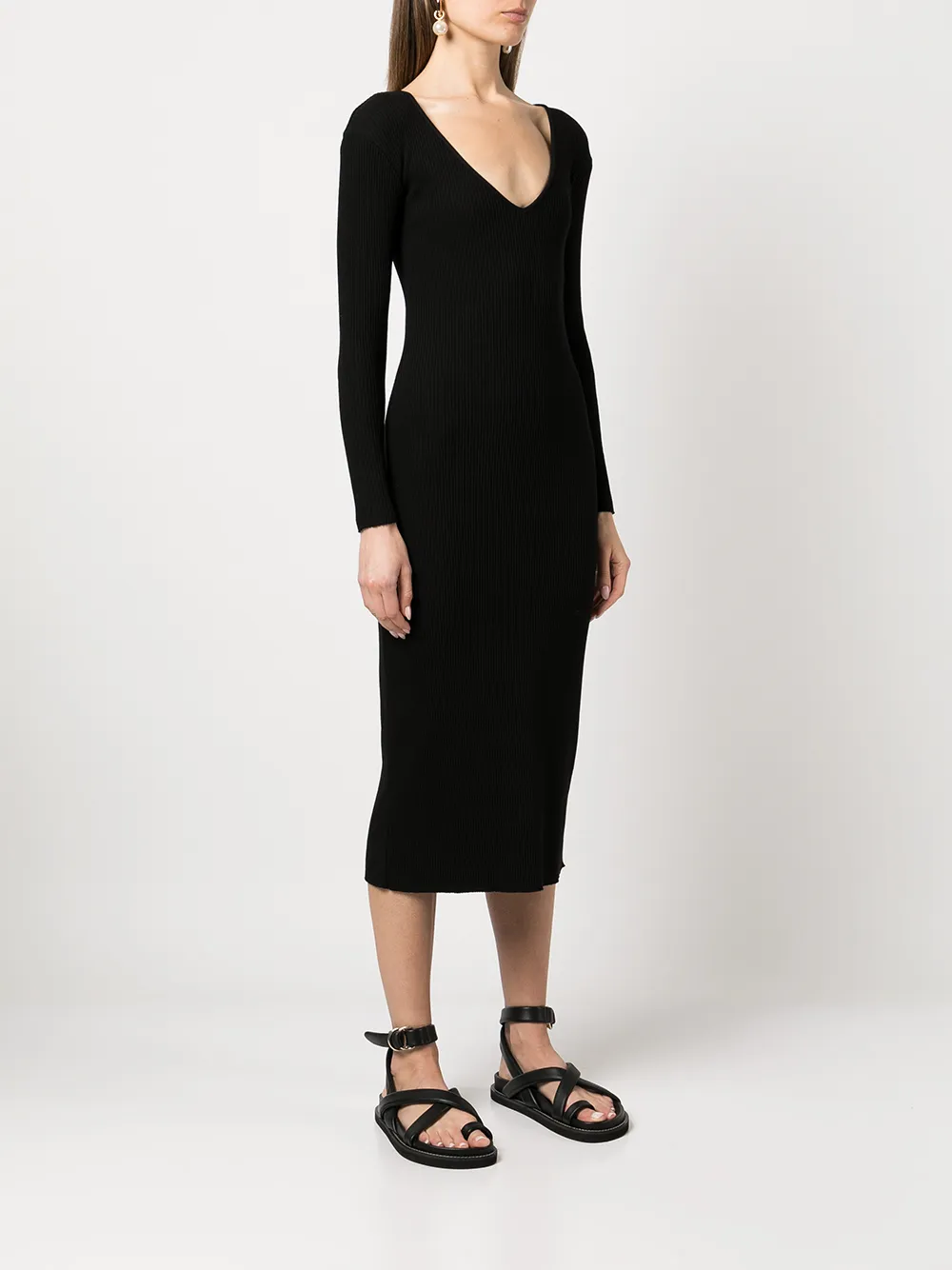 Vince Ribbed Knitted Midi Dress - Farfetch