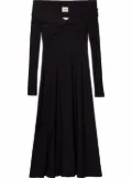 KHAITE Cerna off-shoulder midi dress - Black