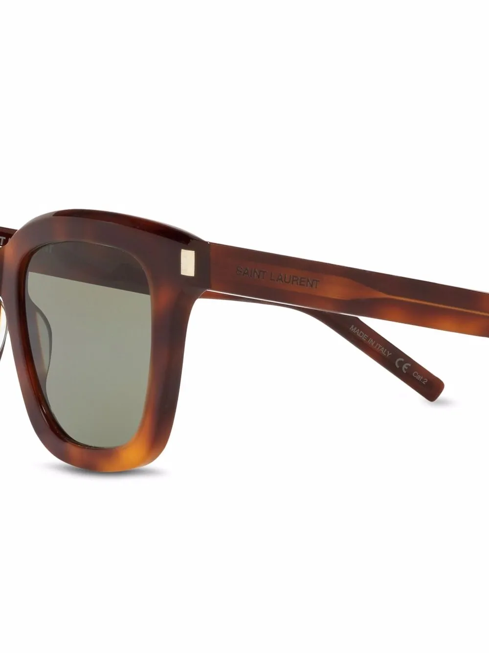 Saint Laurent Eyewear Zonnebril met vierkant montuur Bruin