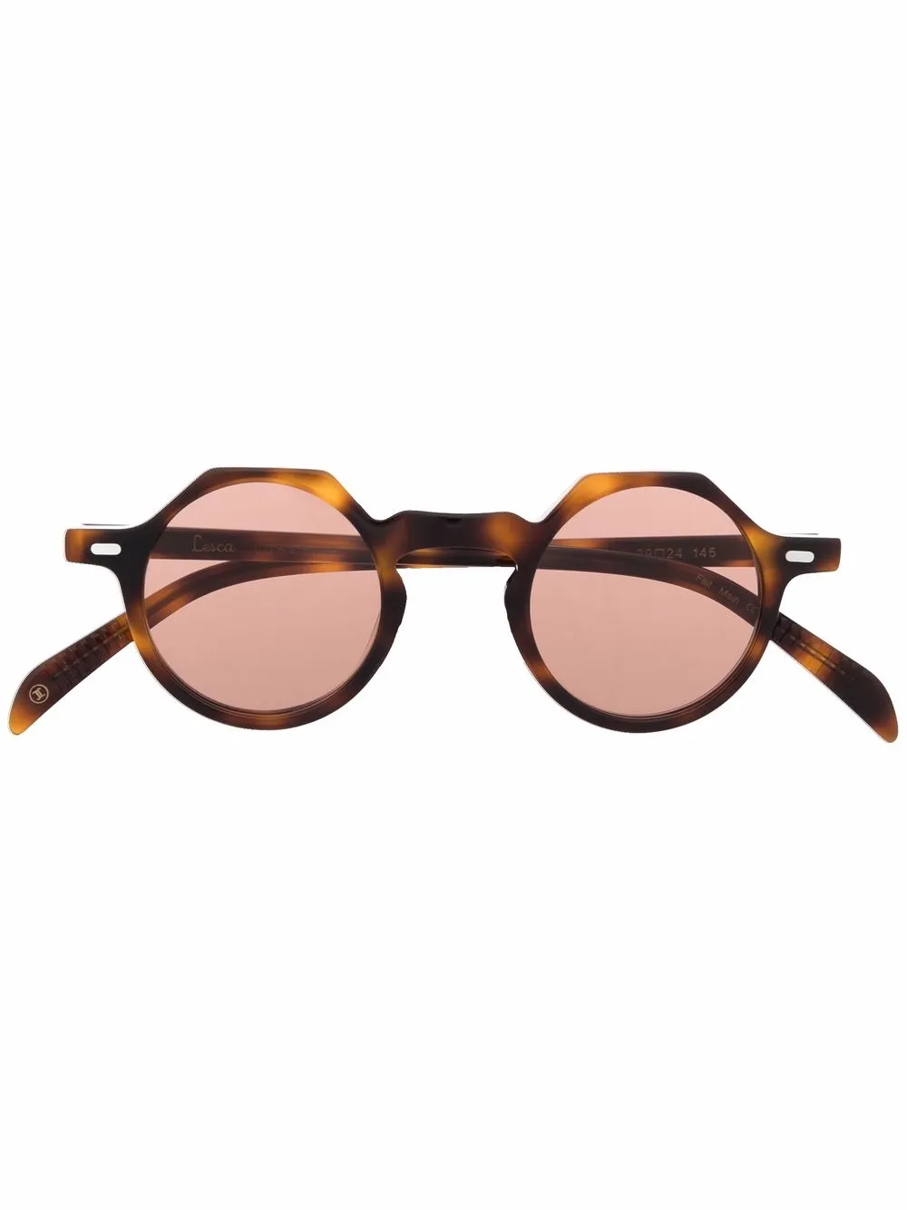 Lesca солнцезащитные очки черепаховой расцветки в круглой оправе