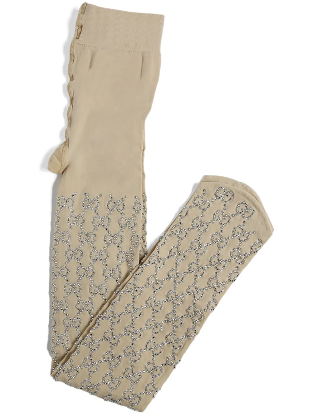 Gucci Logo diamond embellished Tights Black FARFETCH