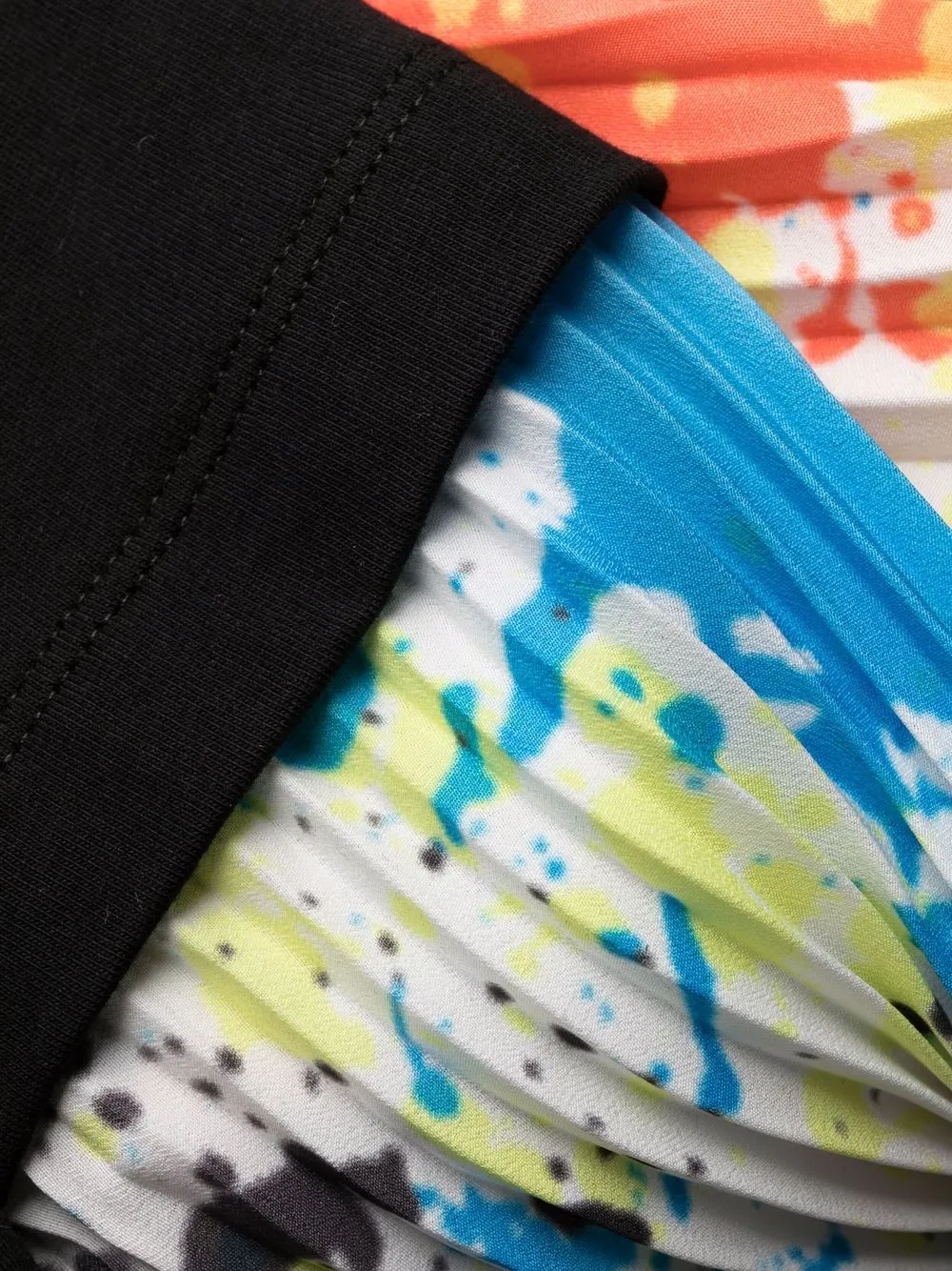 MSGM Pleated paintsplatter Midi Dress Farfetch