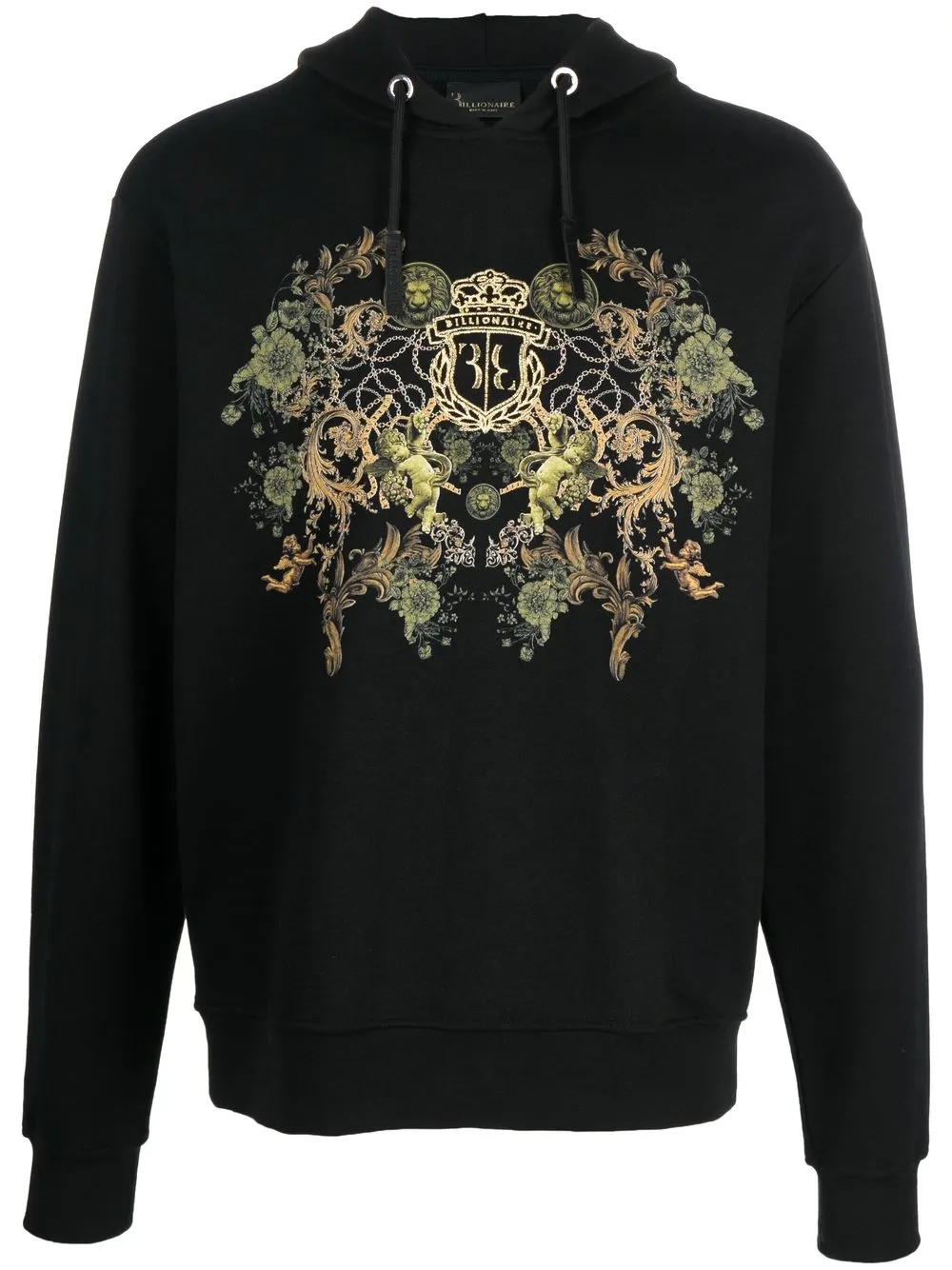 

Billionaire crest-motif hooded sweatshirt - Black