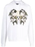 Billionaire logo-crest drawstring hoodie - White