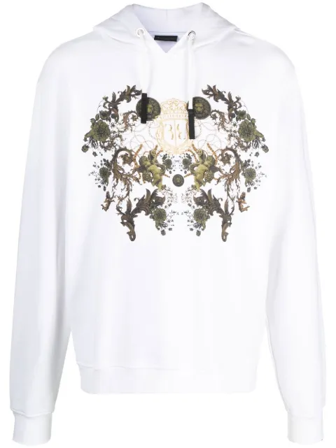 Billionaire logo-crest drawstring hoodie