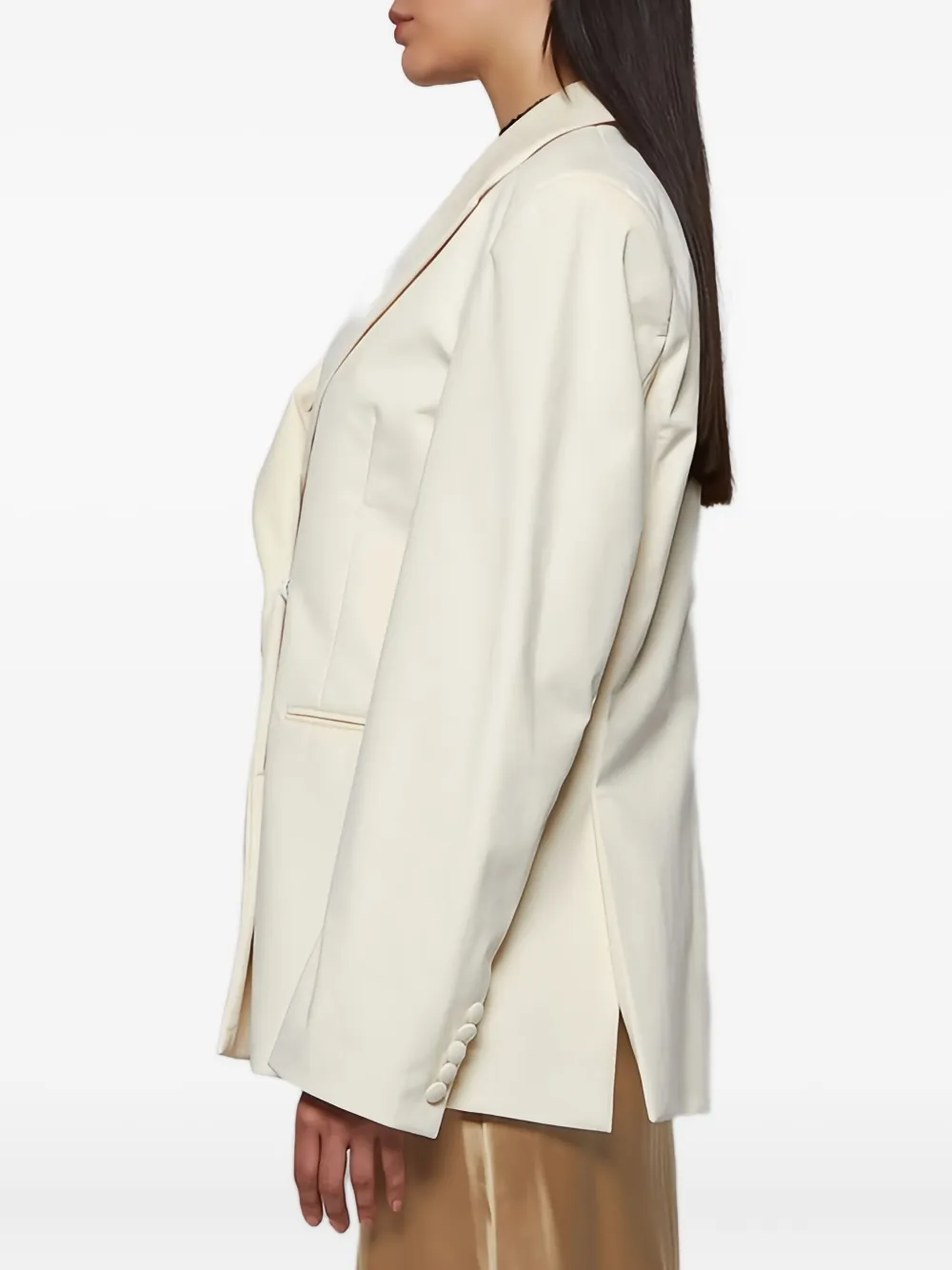 Gcds Double-breasted Logo-embossed Jacket In White