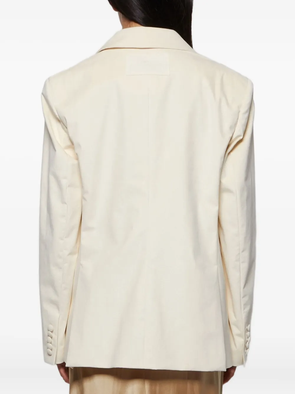 Gcds Double-breasted Logo-embossed Jacket In White