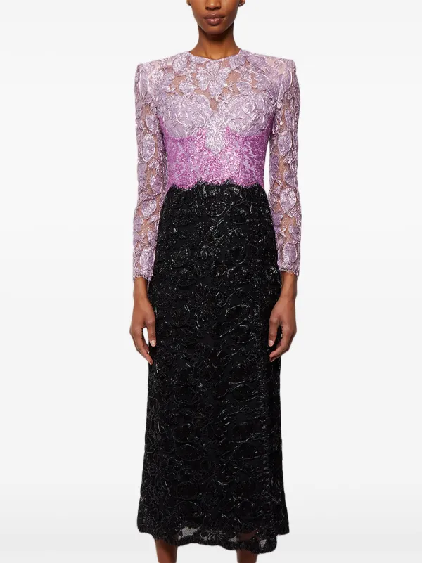 Gucci long sleeve Lace Dress Purple FARFETCH CA