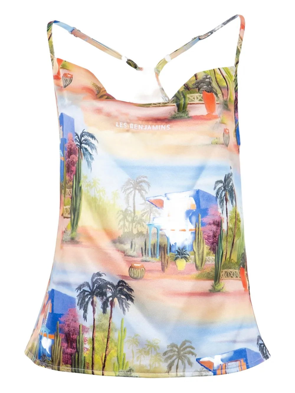 Les Benjamins Printed Strap Top In Multi