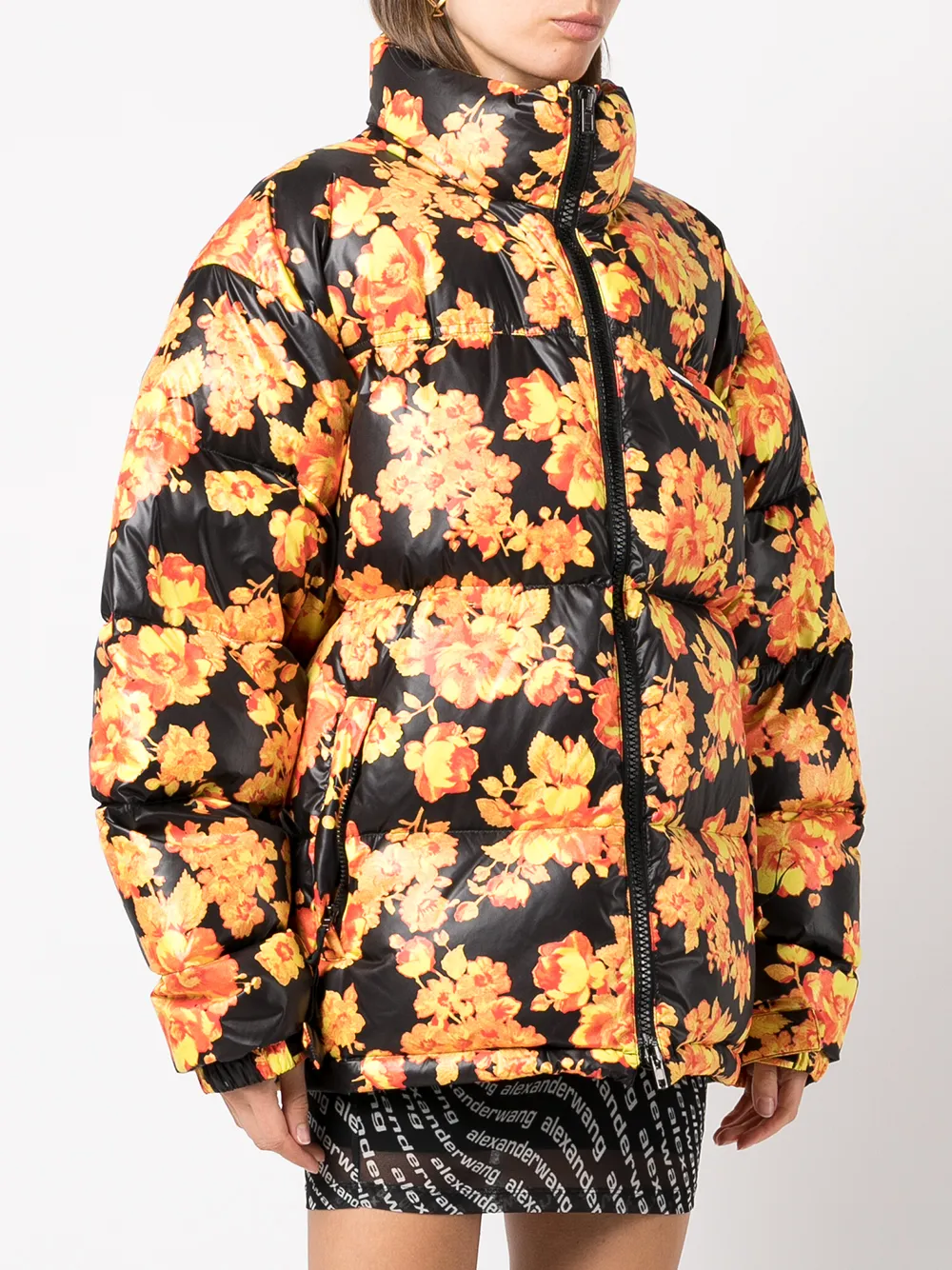 VETEMENTS Donsjack met bloemenprint Zwart