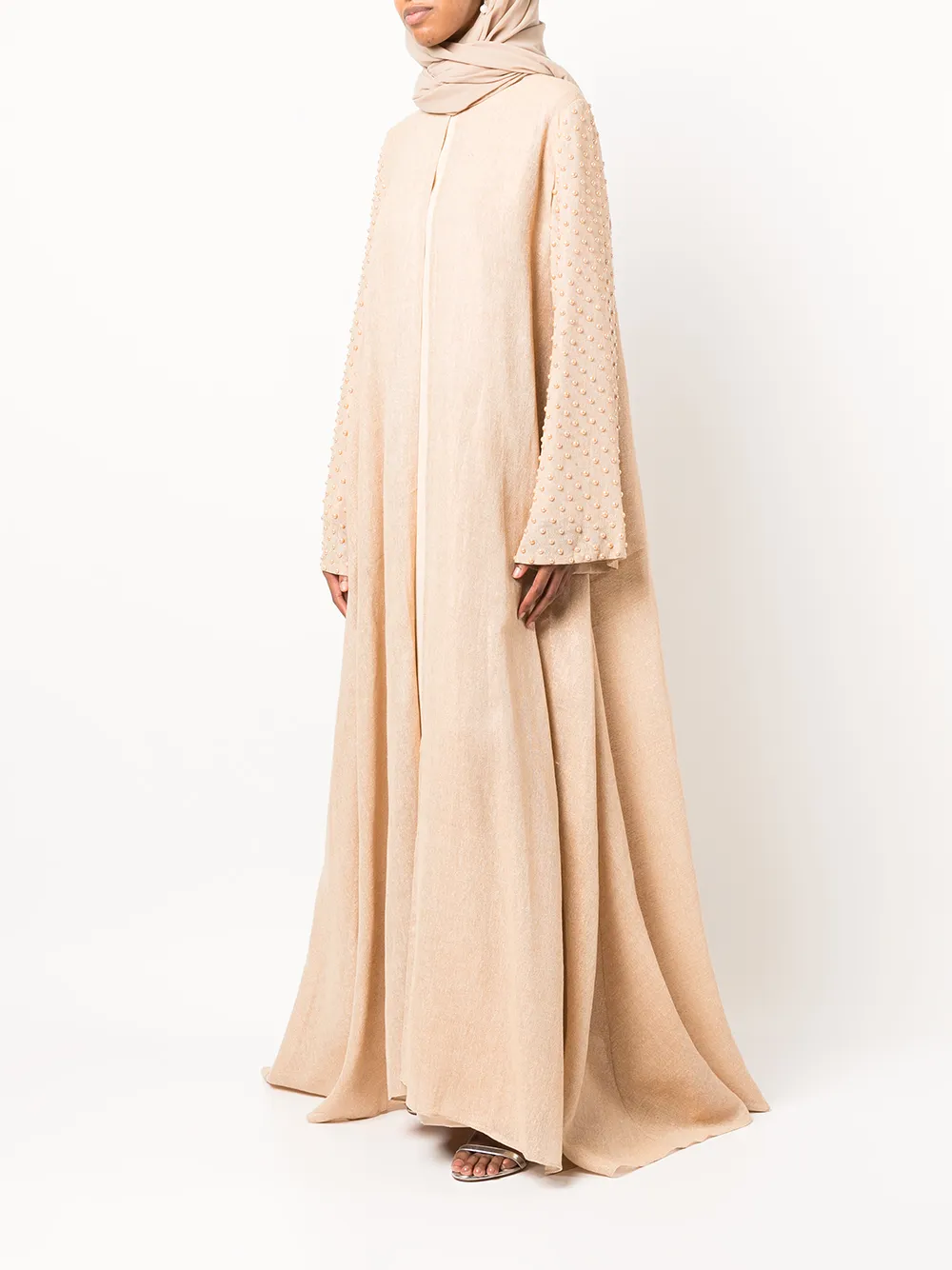 фото Atelier zuhra платье abaya с искусственным жемчугом