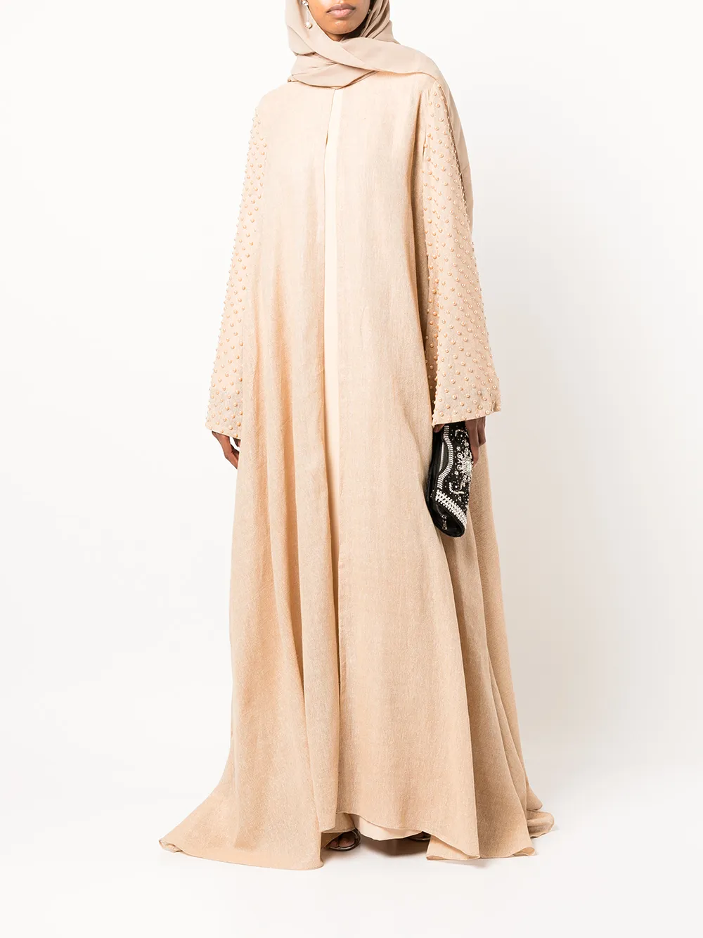 фото Atelier zuhra платье abaya с искусственным жемчугом