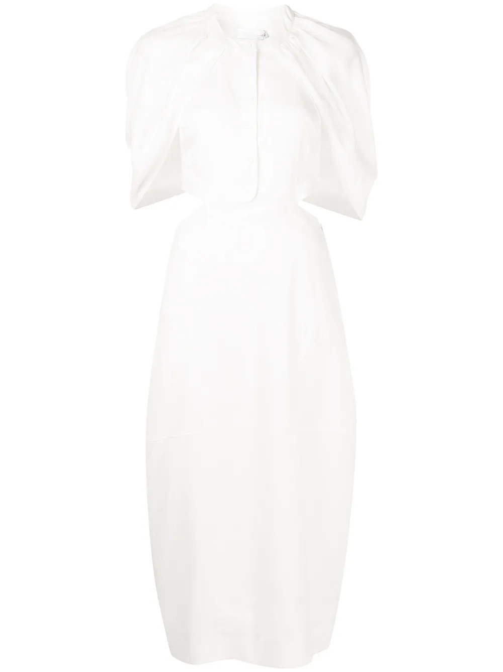 

Simkhai draped linen cap-sleeve midi dress - White