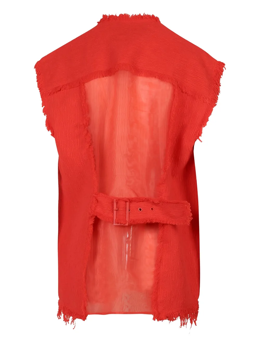 Krizia Top met franje en ceintuur - Rood