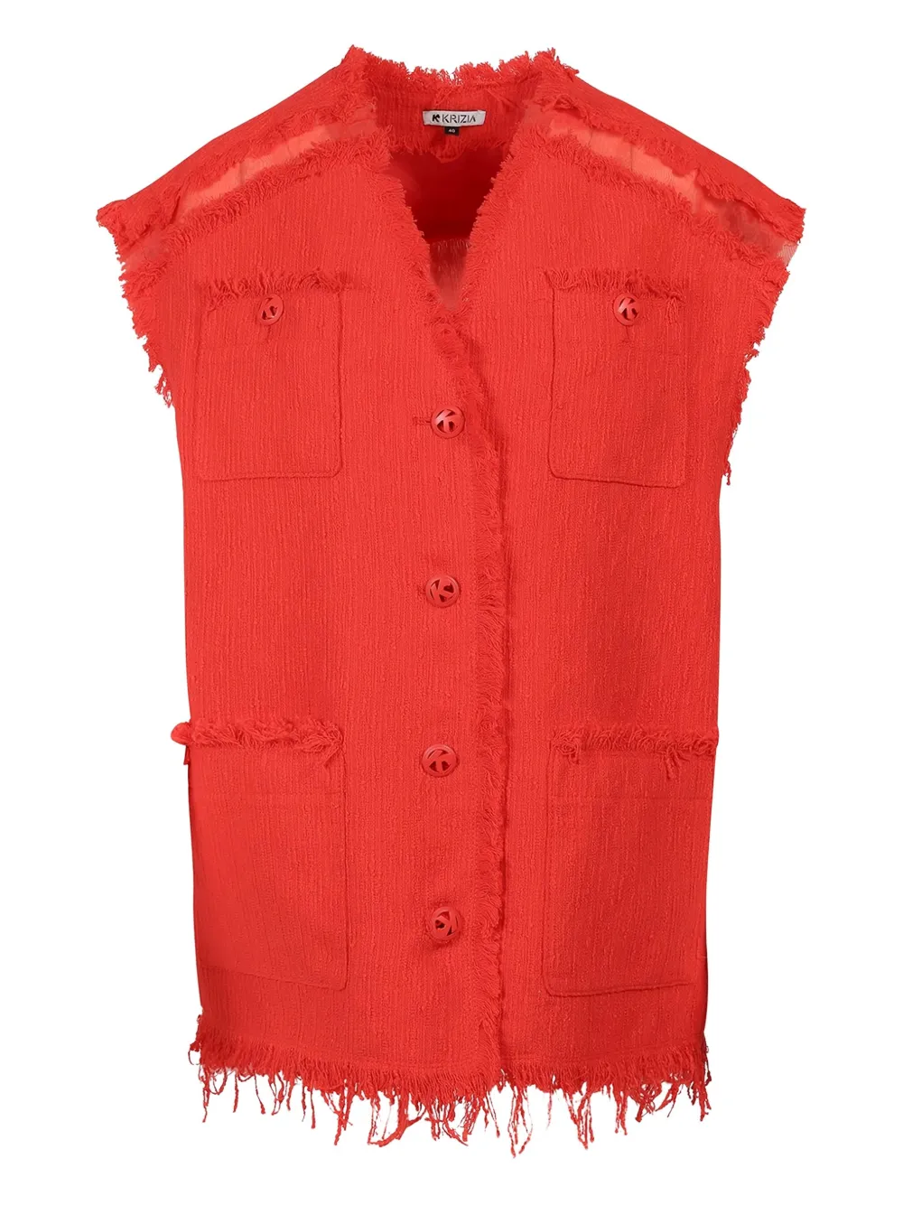 Krizia Top con frange - Rosso