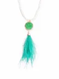 CISCO ROMERO feather-detail pendant necklace - White