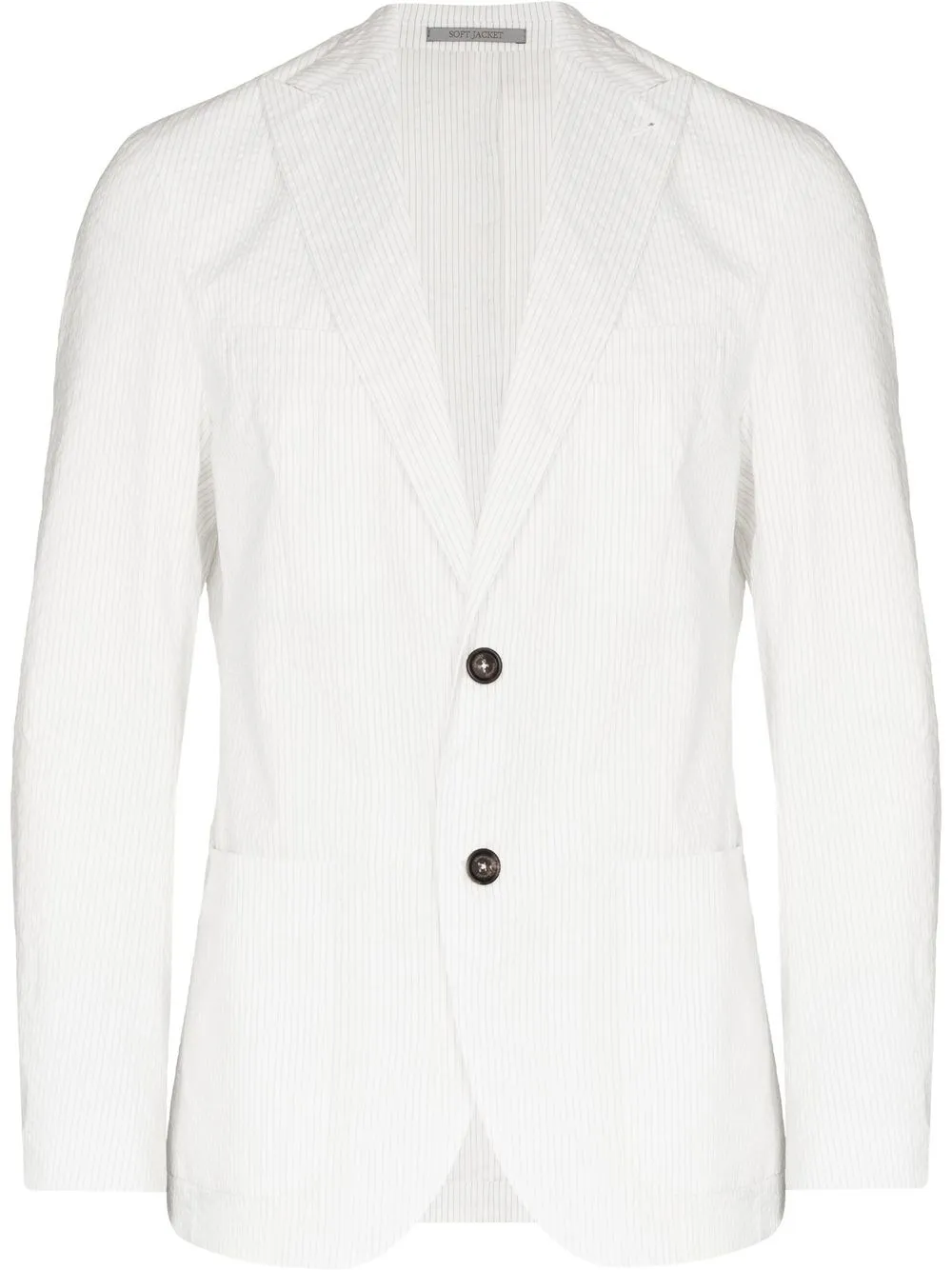 

Eleventy pinstripe seersucker single-breasted blazer - White