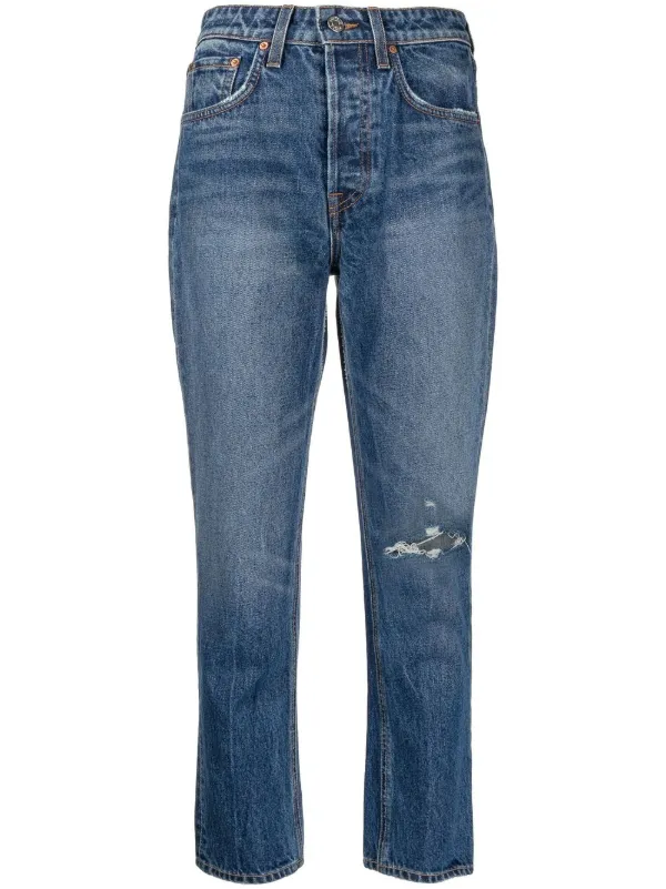 Grlfrnd Distressed Cropped Skinny Jeans 