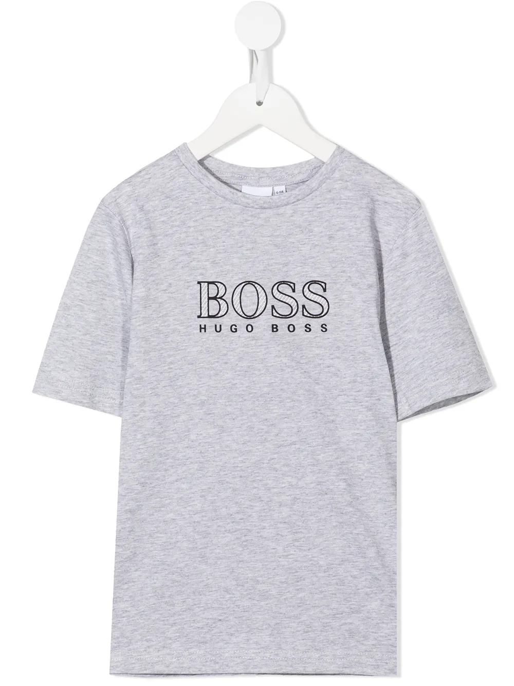 

BOSS Kidswear playera con cuello redondo y logo - Gris