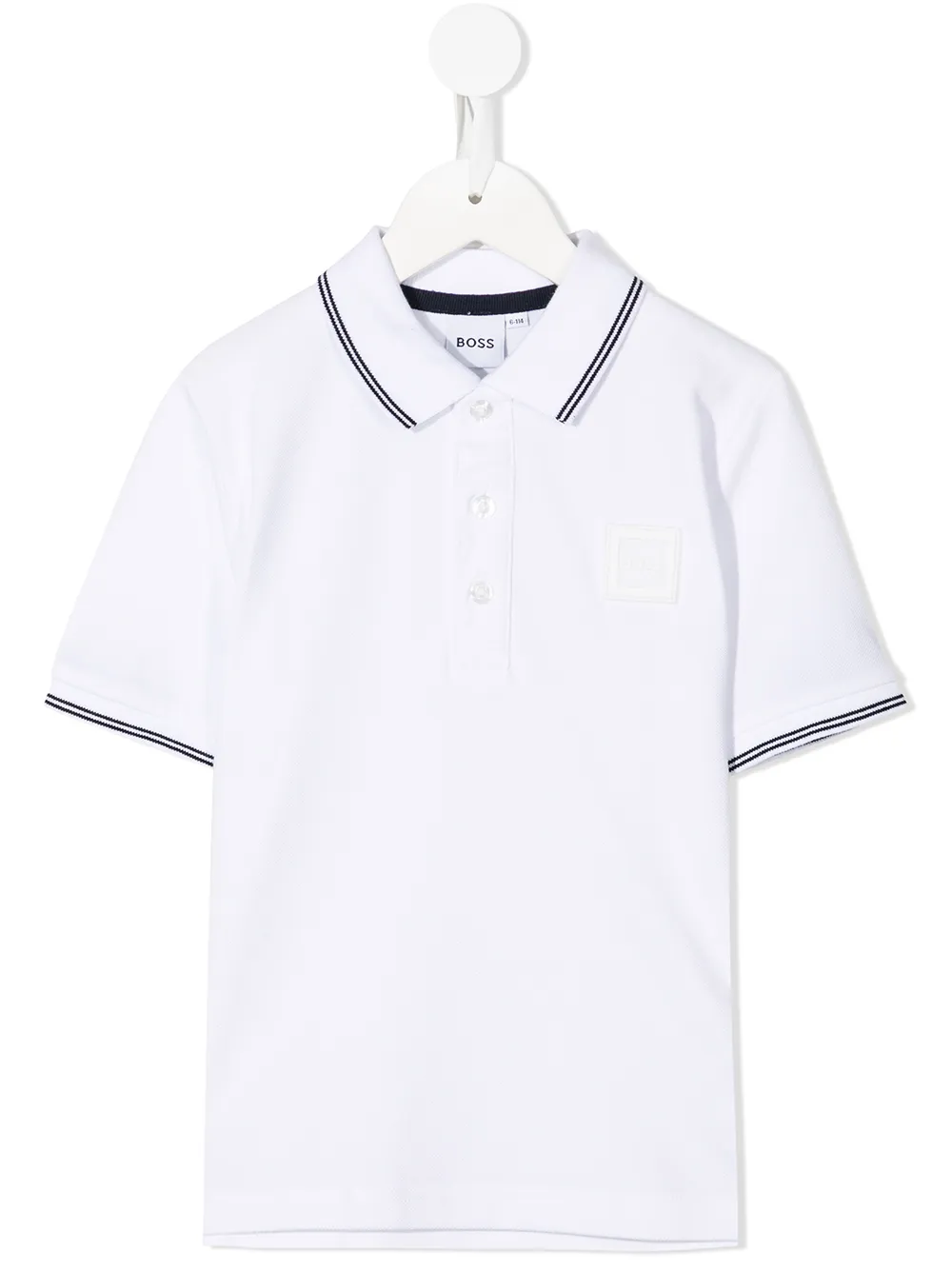 

BOSS Kidswear stripe-trim polo shirt - White