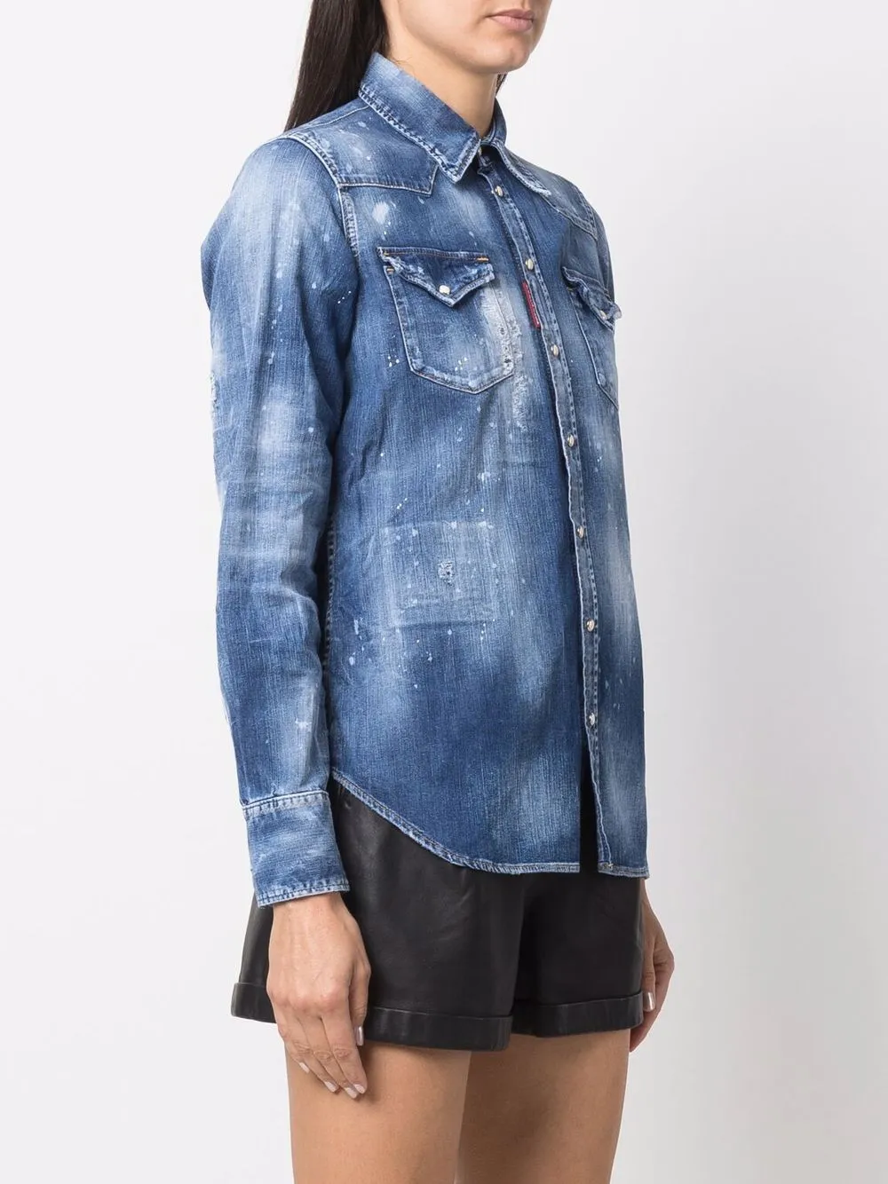 Dsquared2 Bleached long-sleeve Denim Shirt - Farfetch