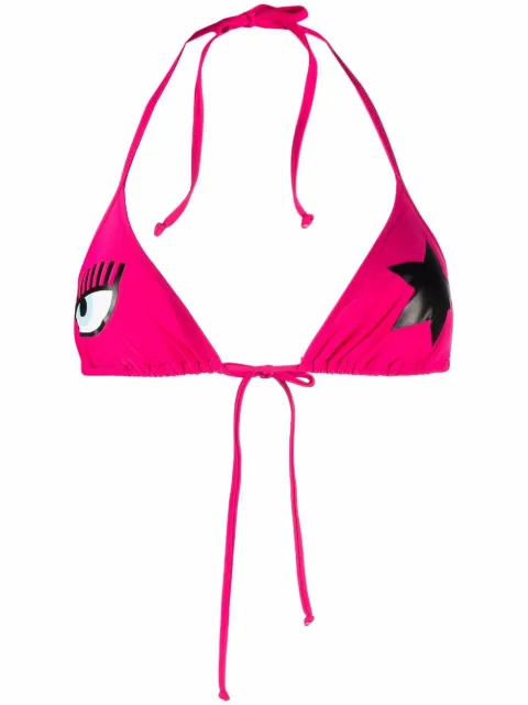 Chiara Ferragni logo-print bikini top