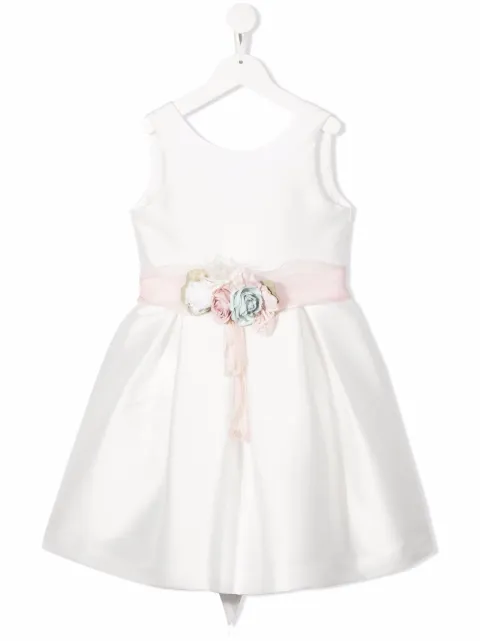 Mimilù floral-appliqué sleeveless dress