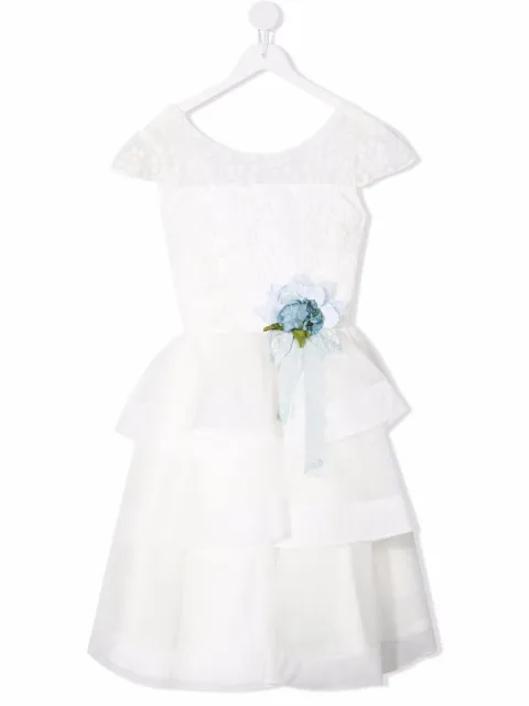 Mimilù flower-applique detail dress