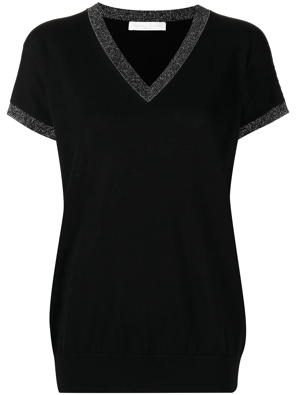 

Fabiana Filippi playera con detalles de lurex - Negro