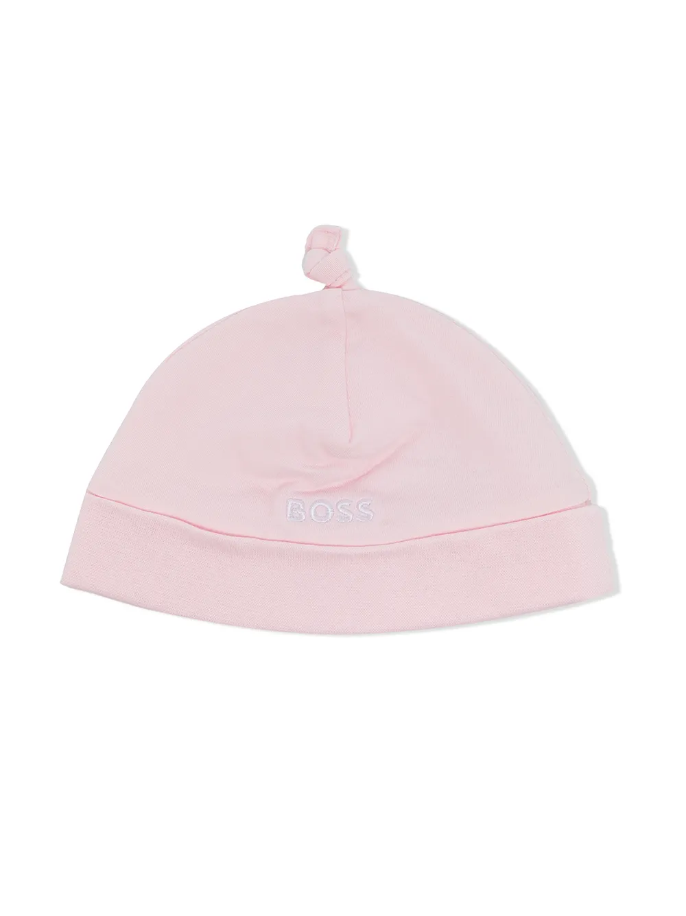 

BOSS Kidswear embroidered-logo cotton beanie - Pink