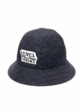 Versace Kids logo-patch bucket hat - Blue